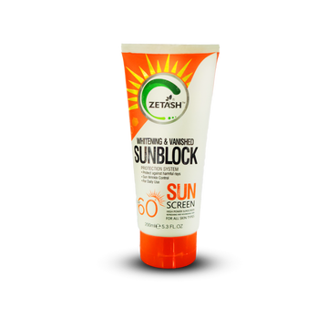 Zetash Whitening & Vanished Sunblock SPF 60 – 200ml